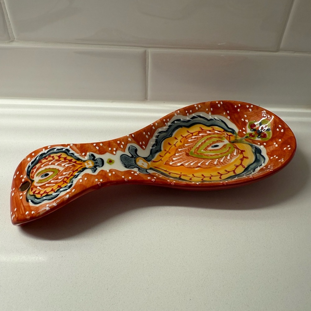 Anthropologie hand painted Spoon Rest